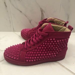Fashion red bottom spiked sneaker woman shoes